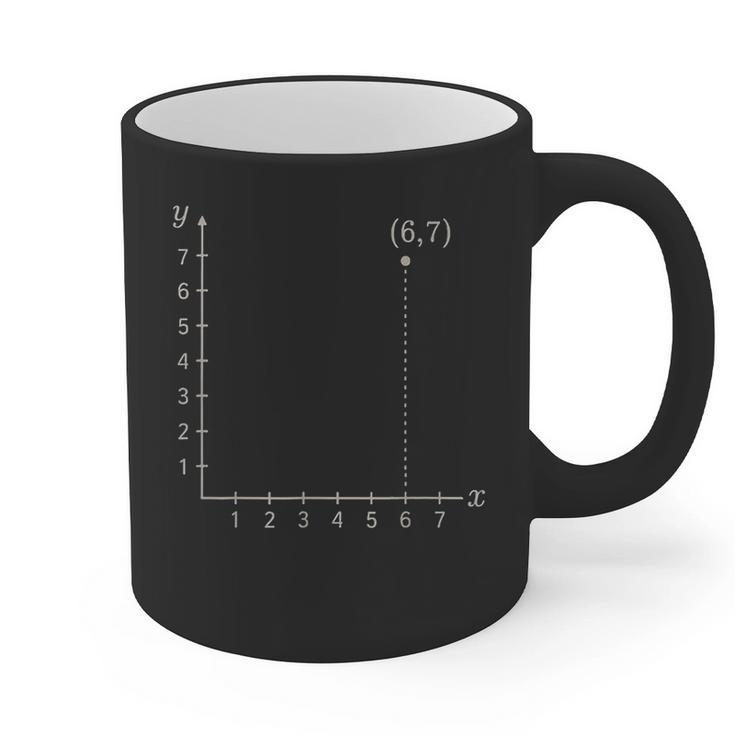 Coordinate 67 Math Teacher 67 Cartesian Grid Point Graphic Print Coffee Mug