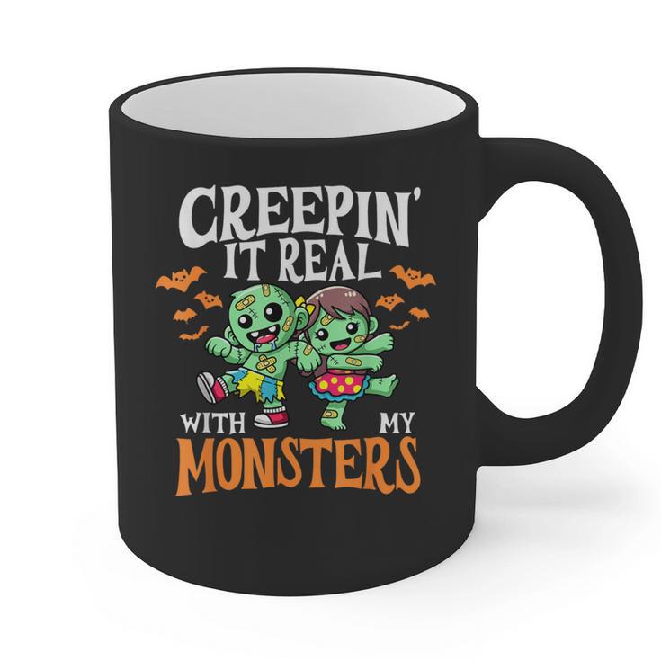 Creepin It Real Monster School Teacher Principal Halloween Graphic Print Coffee Mug