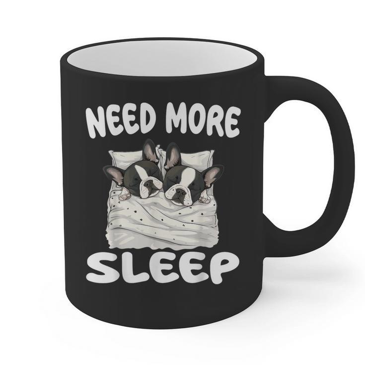 Cute Boston Terrier Need More Sleep Pajamas Nightgown Graphic Print Coffee Mug, trending gift