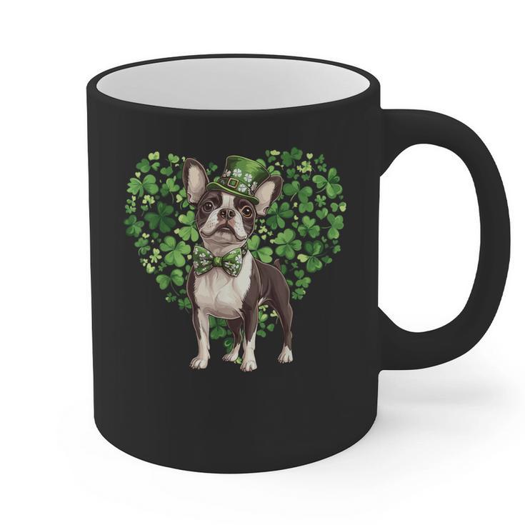 Cute Boston Terrier Shamrock St Patrick's Day Dog Lover Men Women Kids Graphic Print Coffee Mug