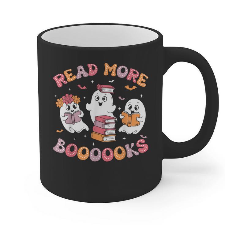 Cute Ghost Book Read More Books Teachers Halloween Graphic Print Coffee Mug