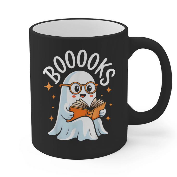 Cute Ghost Reading Book Librarian Teacher Halloween Costume Graphic Print Coffee Mug
