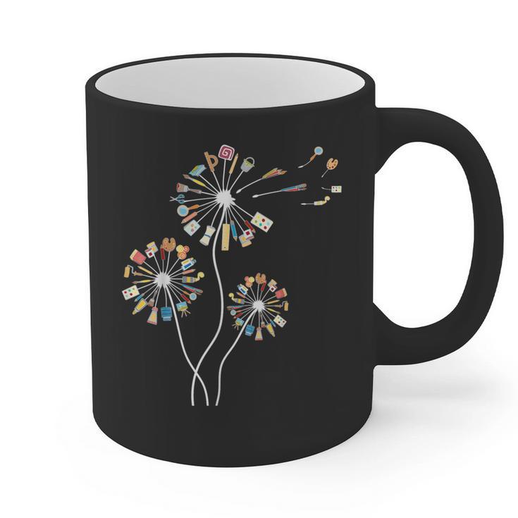 Dandelion Art Shirt For Artist Or Art Teacher Creative Art Graphic Print Coffee Mug