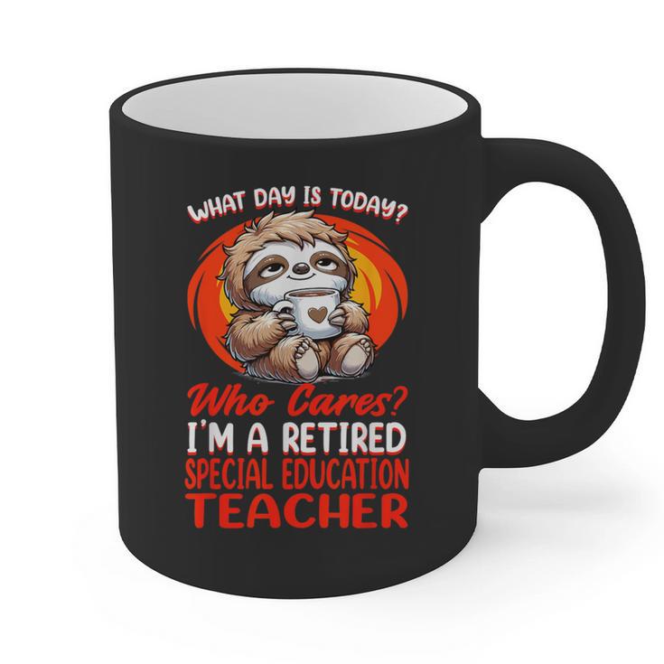 What Day Is Today Retired Special Education Teacher Graphic Print Coffee Mug