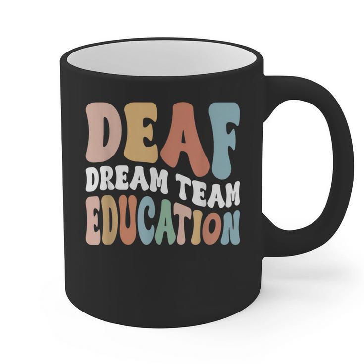 Deaf Dream Team Education Deaf Education Teacher Graphic Print Coffee Mug