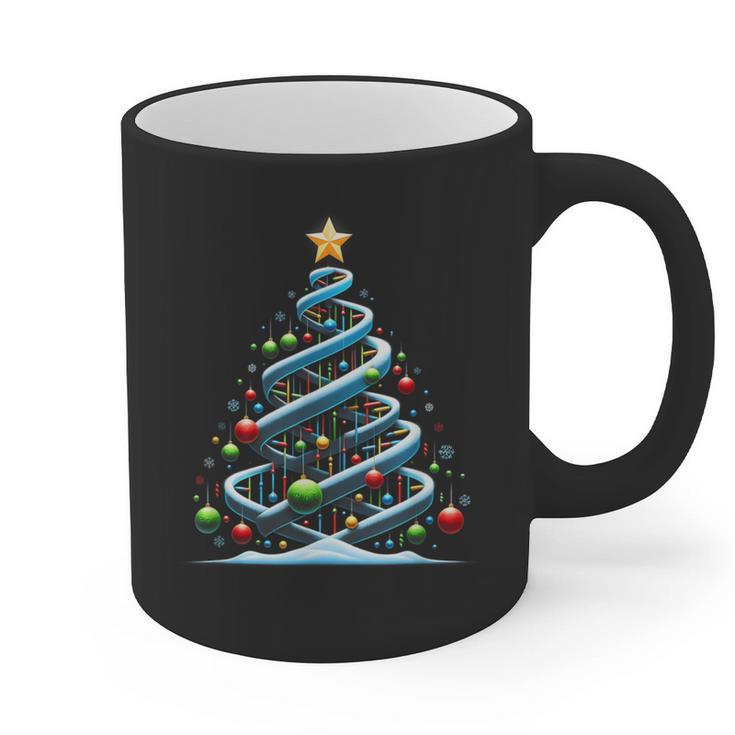 DNA Helix Christmas Tree Scientist Biology Science Teacher Graphic Print Coffee Mug