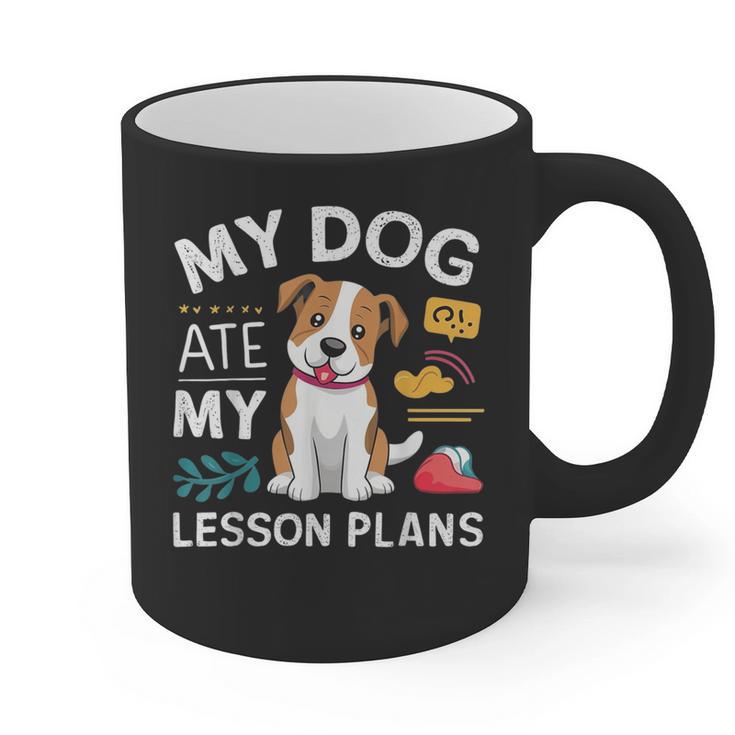 My Dog Ate My Lesson Plan Teacher Back To School Graphic Print Coffee Mug
