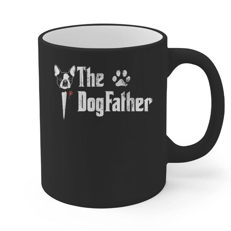 The Dogfather Boston Terrier Dog Dad Father's Day Graphic Print Coffee Mug