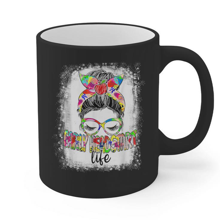 Early Head Start Life Messy Bun Back To School Teacher Women Graphic Print Coffee Mug