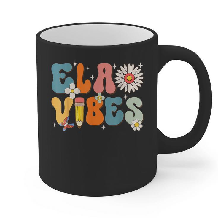 English Teacher Ela Vibes Teacher Kids First Day Of School Graphic Print Coffee Mug
