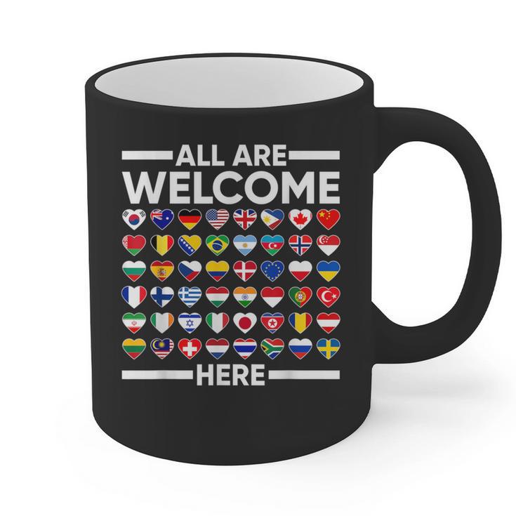ESL Teacher All Are Welcome Here For Worlds Virtual Teachers Graphic Print Coffee Mug