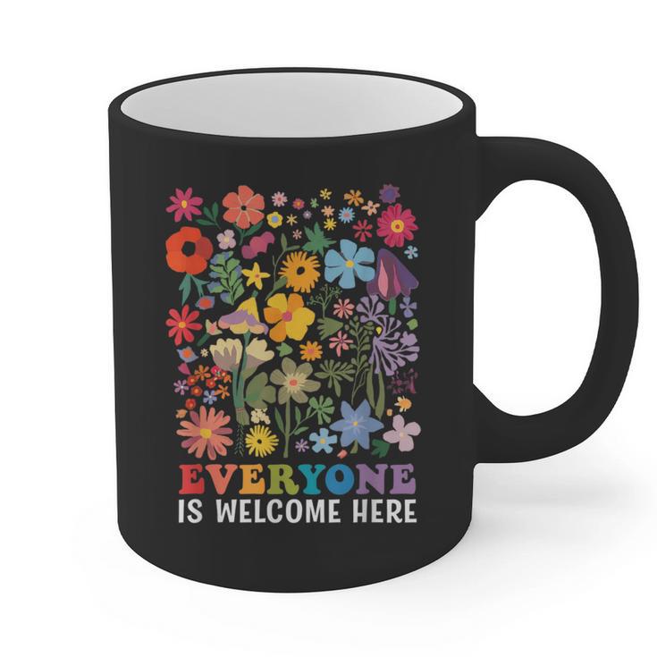 Everyone Is Welcome Here Tshirt Idaho Teacher Support Retro Graphic Print Coffee Mug
