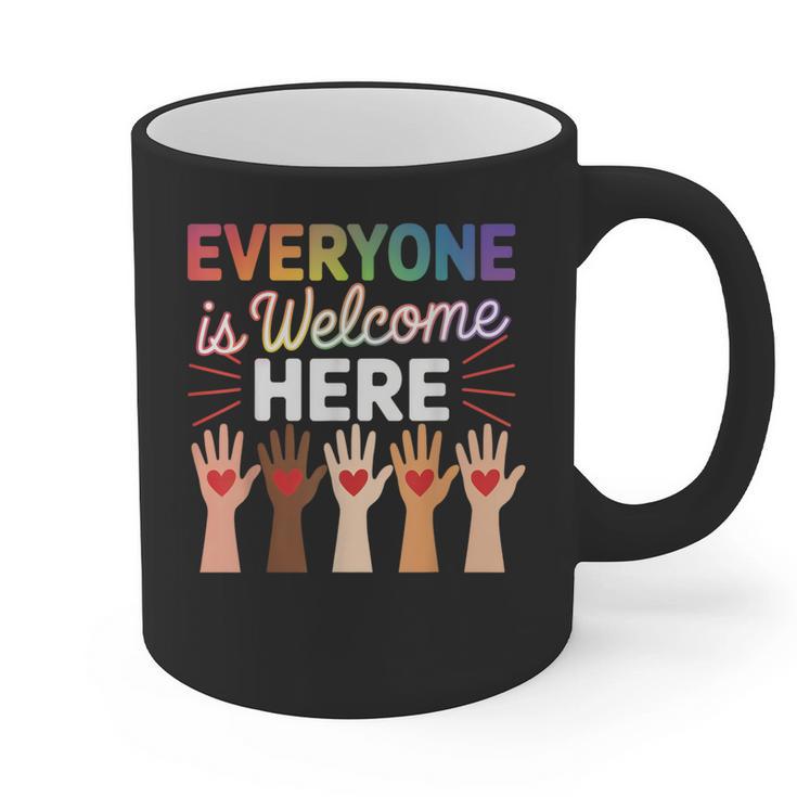 Everyone Is Welcome Here Shirt Teacher Graphic Print Coffee Mug