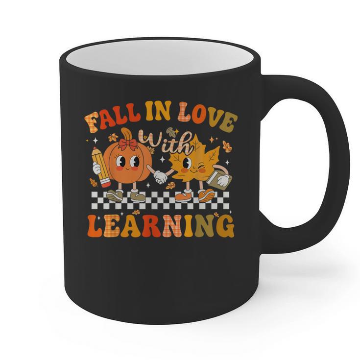 Fall In Love With Learning Autumn Pumpkin Fall Teacher Kids Graphic Print Coffee Mug