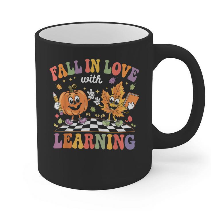 Fall In Love With Learning Autumn Fall Season Teacher Graphic Print Coffee Mug