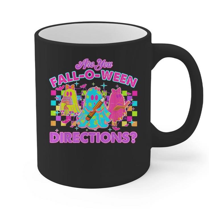 Are You Fall-O-Ween Directions Teacher Ghost Halloween Graphic Print Coffee Mug