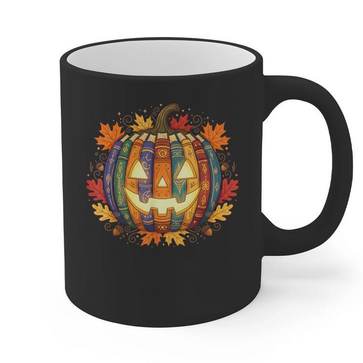 Fall Pumpkin Book Lover Spooky Librarian Teacher Halloween Graphic Print Coffee Mug