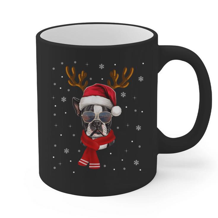 Family Matching Reindeer Xmas Boston Terrier Christmas Graphic Print Coffee Mug, Boston Terrier Christmas Gifts, trending gift