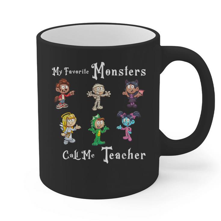My Favorite Monsters Call Me Teacher Thank Mummy Vampire Bat Graphic Print Coffee Mug