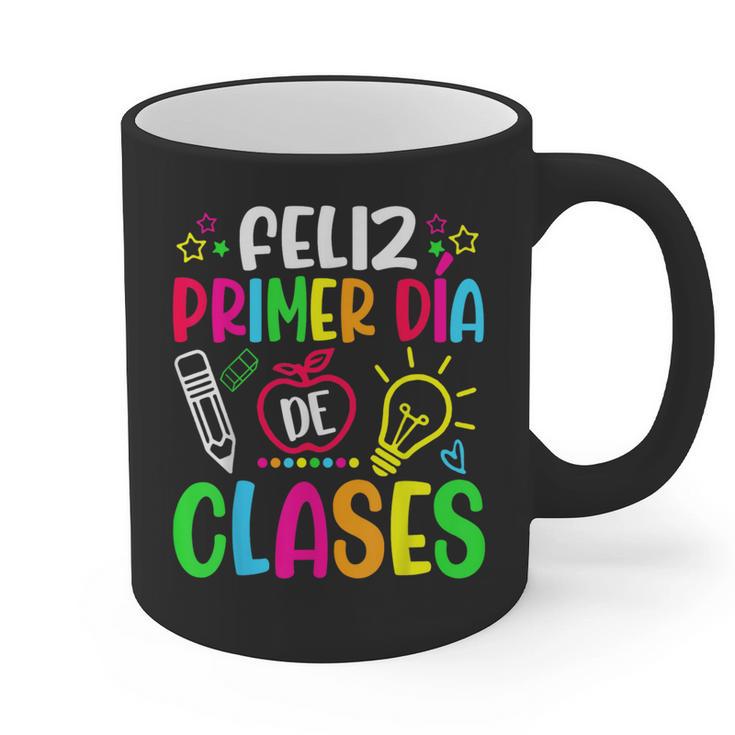 Feliz Primer Dia De Clases Kids Girl Teacher Spanish School Graphic Print Coffee Mug