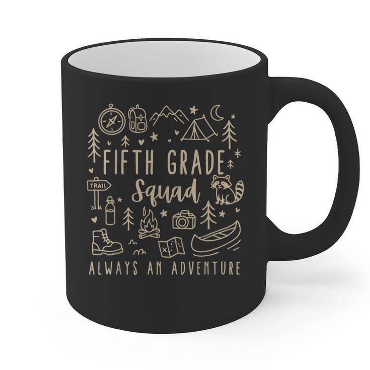 Fifth Grade Squad Adventure Camping 5th Grade Teacher Kids Graphic Print Coffee Mug