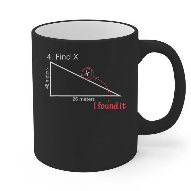 Find X Math Teacher Graphic Sarcastic Novelty Dad Joke Graphic Print Coffee Mug