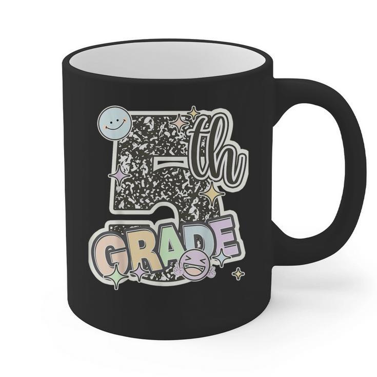 First Day Of Fifth Grade Composition Notebook Teacher Graphic Print Coffee Mug