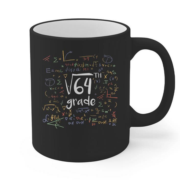 First Day Of School 8th Grade Square Root Of 64 Math Teacher Graphic Print Coffee Mug