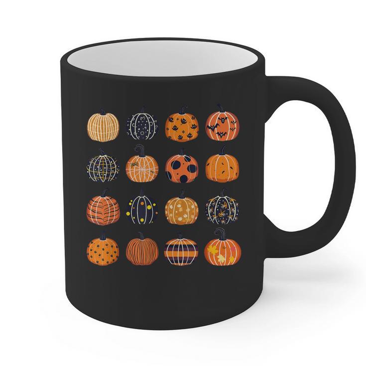 Folk Art Pumpkins Teacher Nurses Admin Witch Halloween Cute Graphic Print Coffee Mug