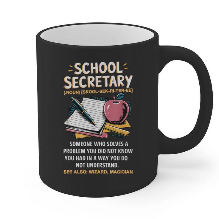 Front Office Teacher Admin Meaning School Secretary Graphic Print Coffee Mug