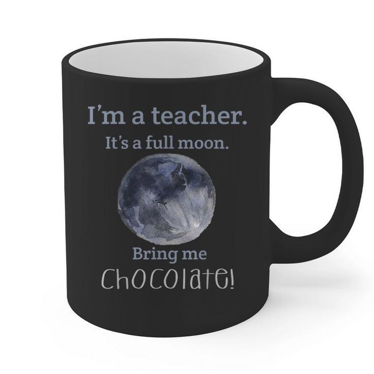 Full Moon Teacher Humor For Men Women Girls Kids Graphic Print Coffee Mug