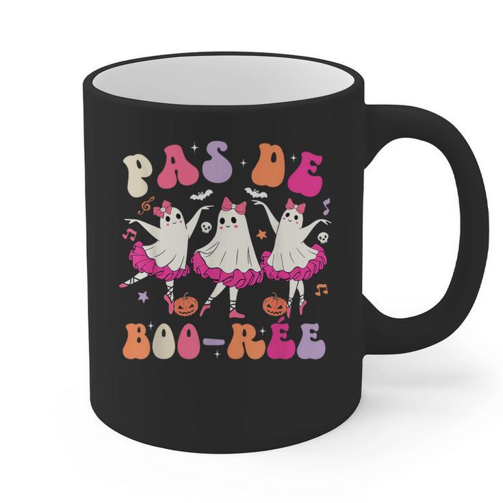 Halloween Dance Teacher Pas De Boo-Ree Ghost Ballet Dancer Graphic Print Coffee Mug