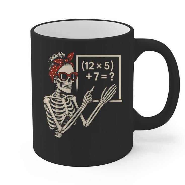Halloween Math Teacher Skeleton Six Seven Meme Brainrot Graphic Print Coffee Mug