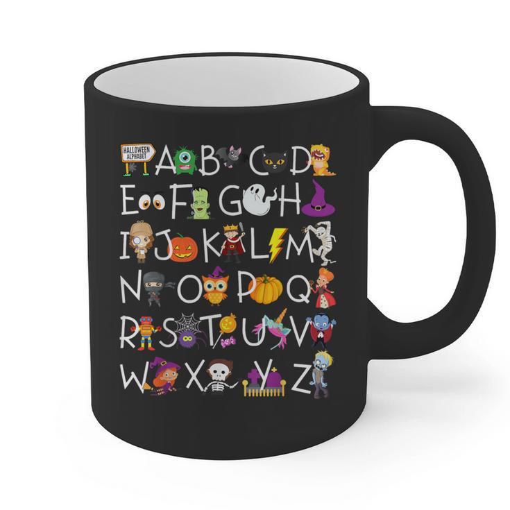 Halloween Nursery Teacher Shirt Halloween Alphabet Graphic Print Coffee Mug