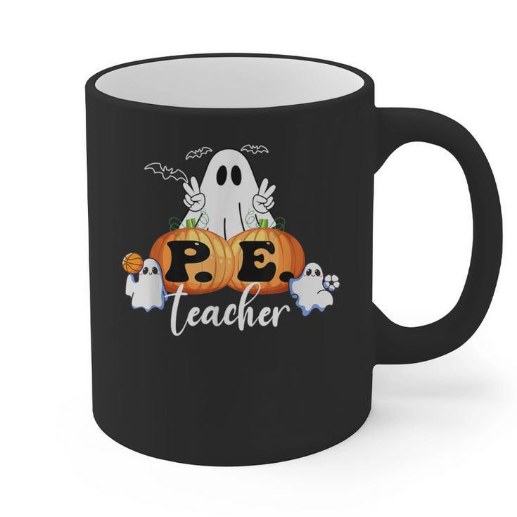 Halloween PE Teacher Ghosts Pumpkins Sports Lover Graphic Print Coffee Mug