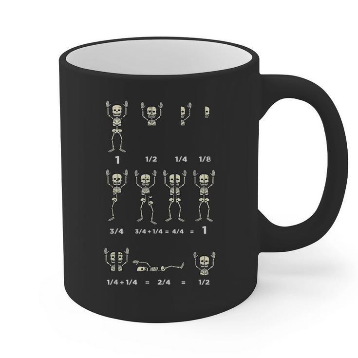 Halloween Skeleton Math Fraction Teacher Men Women Graphic Print Coffee Mug