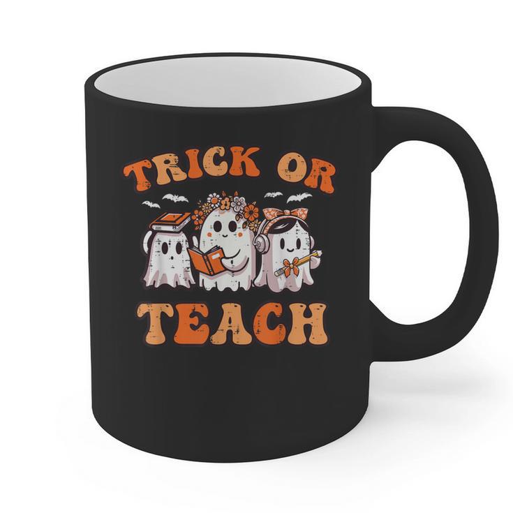 Halloween Teacher Ghosts Trick Or Teach Retro Costume Women Graphic Print Coffee Mug