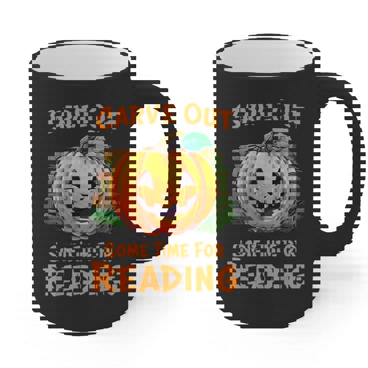 Halloween Teacher Librarian Pumpkin Reading Books Men Women Kids Graphic Print Coffee Mug