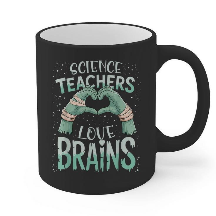 Halloween Teacher Tshirts Science Teachers Love Brains Graphic Print Coffee Mug