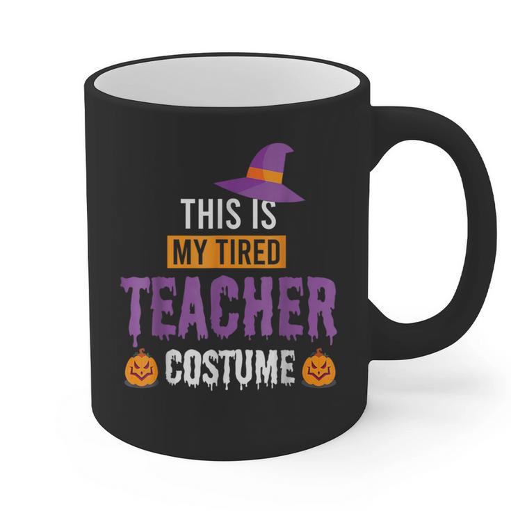 Halloween Teachers This Is My Tired Teacher Costume Graphic Print Coffee Mug