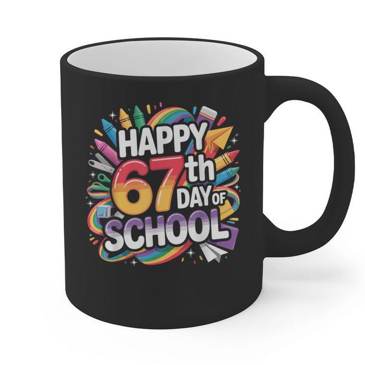 Happy 67 Days Of School Meme 100 Day Of School Teacher 6 7 Graphic Print Coffee Mug