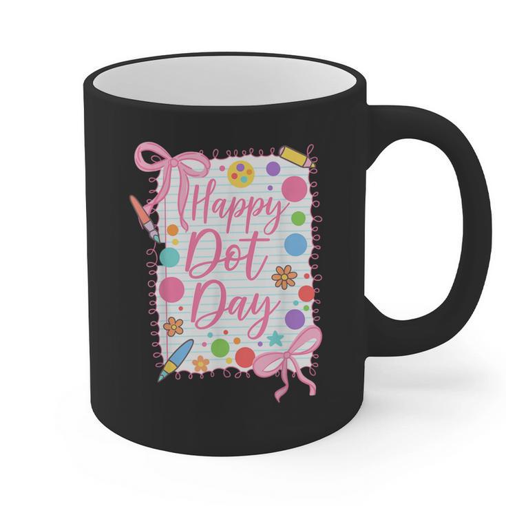 Happy Dot Day Bow Coquette For Teacher Girls Graphic Print Coffee Mug