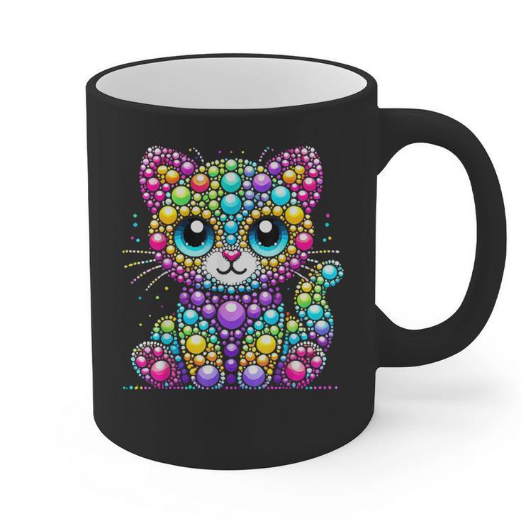 Happy Dot Day Colorful Polka Dot Cat Kitten Teachers Kids Graphic Print Coffee Mug