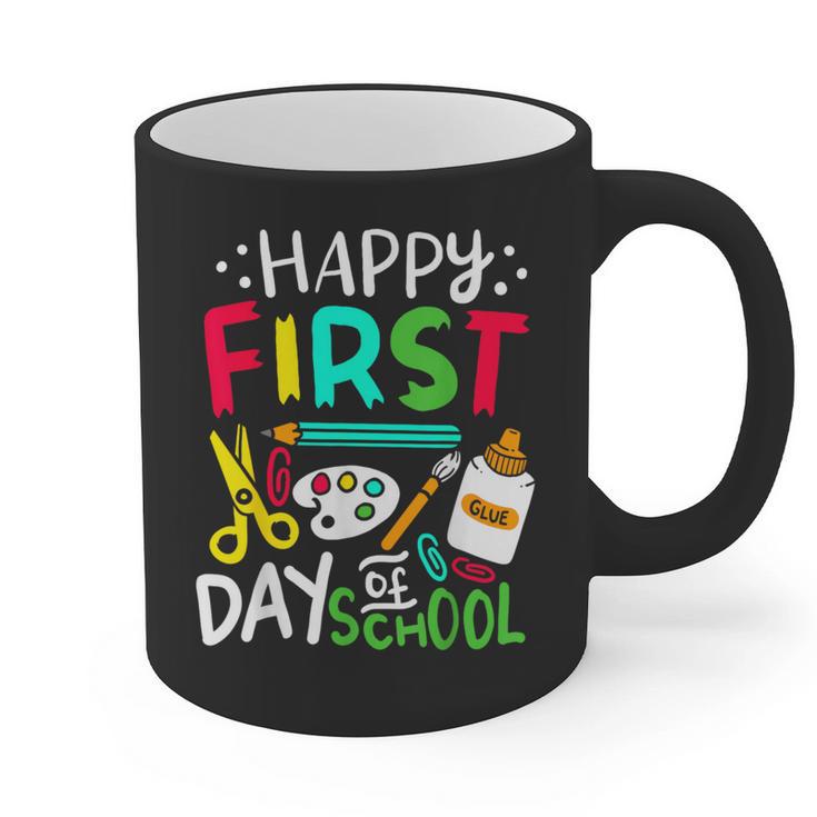 Happy First Day Of School Teacher Back To School Student Graphic Print Coffee Mug