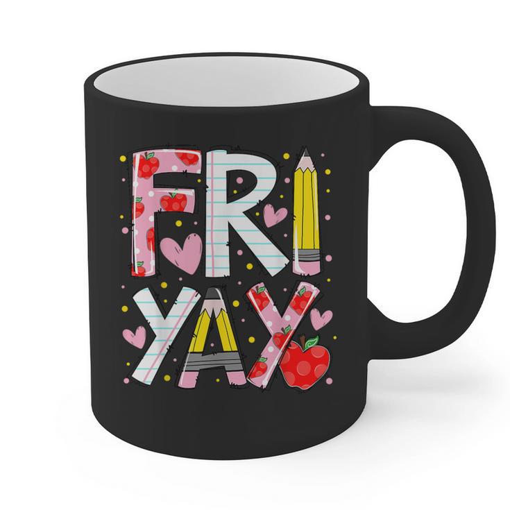 Happy Fri-Yay Teacher Back To School Friday Lovers Graphic Print Coffee Mug