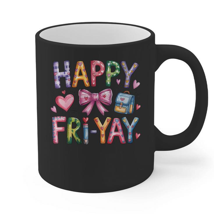 Happy Fri-Yay Teacher Fry Yay Friday Weekend Cute Fri-Yay Graphic Print Coffee Mug
