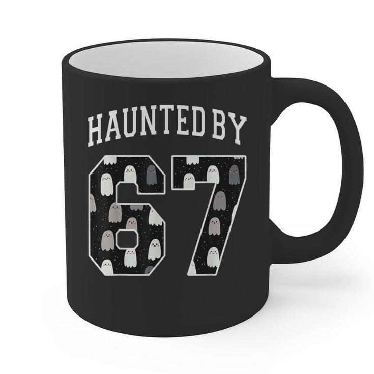 Haunted By 6 7 67 Six Seven Halloween Teacher Mom Graphic Print Coffee Mug