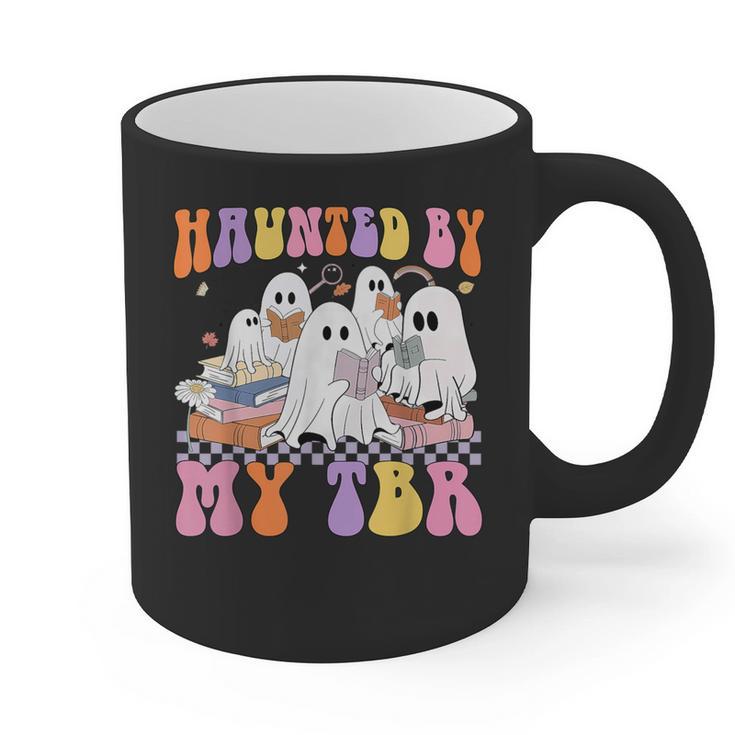 Haunted By My TBR Cute Ghosts Book Reading Teacher Halloween Graphic Print Coffee Mug