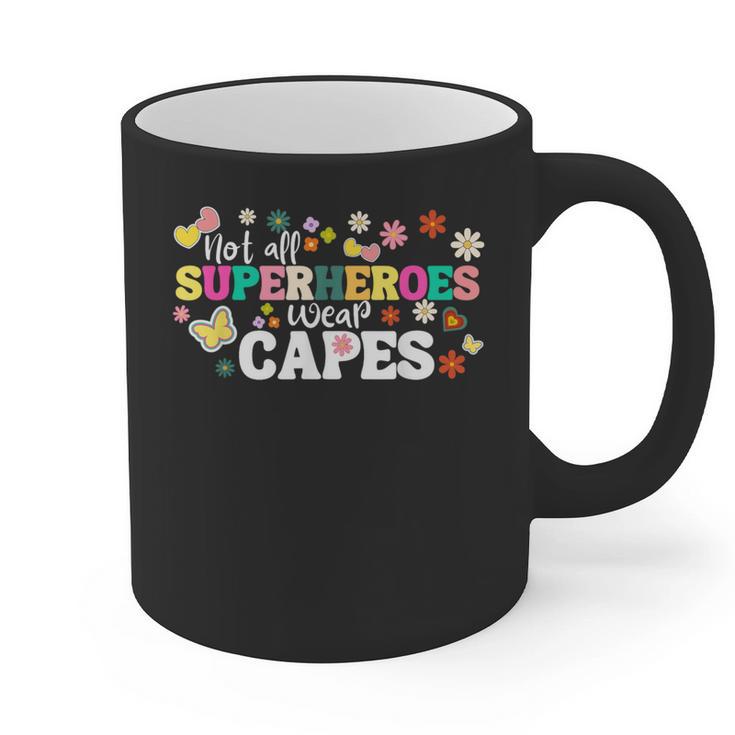 Hot All Superheroes Wear Capes Cute Teacher End Of School Graphic Print Coffee Mug