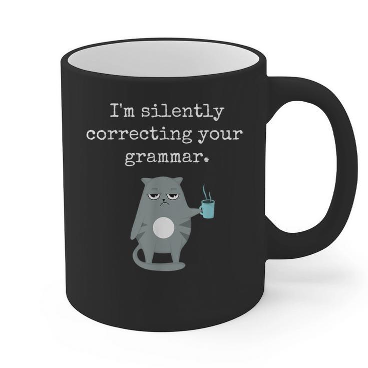 I'm Silently Correcting Your Grammar Sarcastic Teacher For Men Women Kids Graphic Print Coffee Mug
